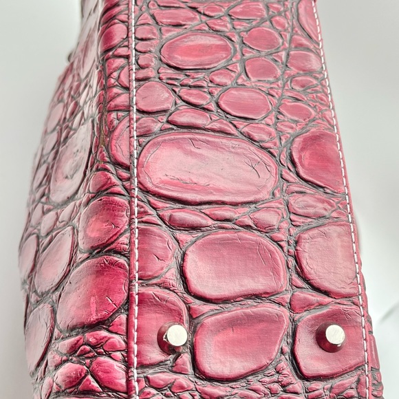 Large Charlie Lapson Leather Shoulder Bag Purse Burgundy size 16”x11” Laptop - Picture 5 of 16